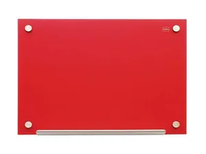 Magnetická sklenená tabuľa, červená, 90 x 120 cm, NOBO
